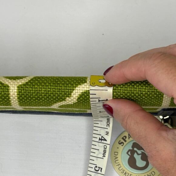 Spartina 449 Martinangel Snap Wallet Linen & Leather Lime Green Navy Blue NWT - Picture 9 of 9